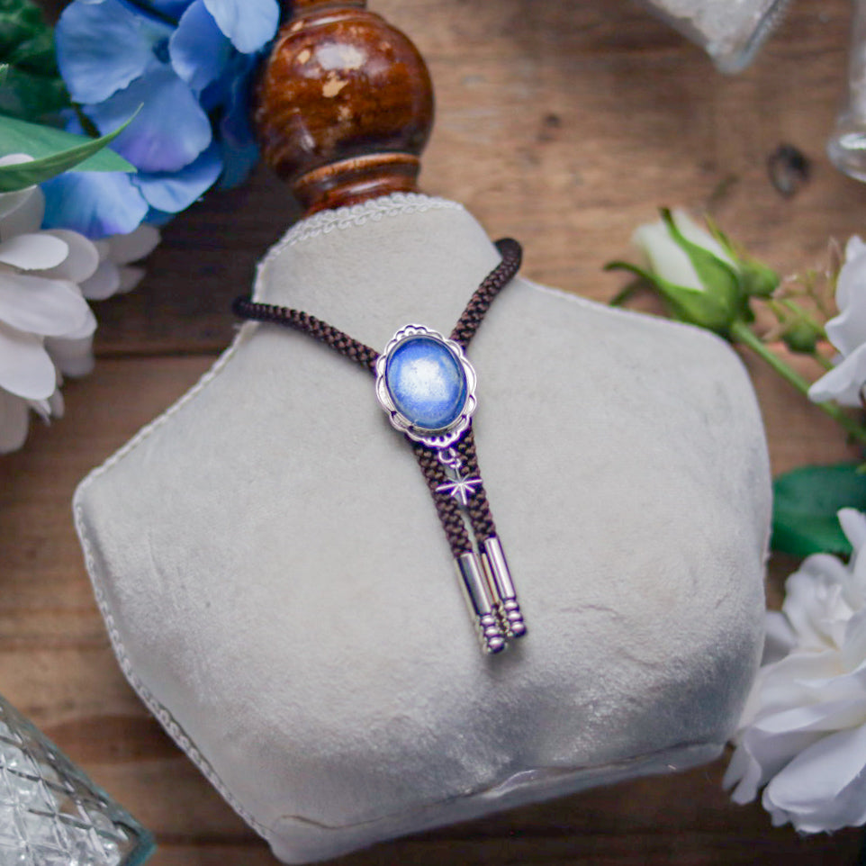 [stained glass candy] loop tie / 雨空 -silver-