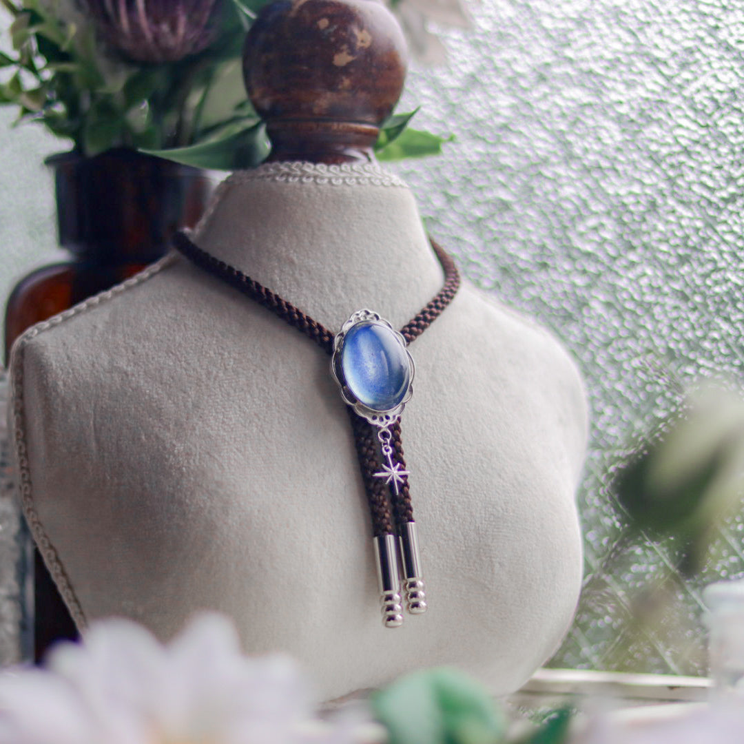 [stained glass candy] loop tie / 雨空 -silver-