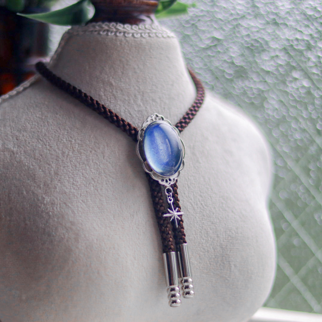 [stained glass candy] loop tie / 雨空 -silver-