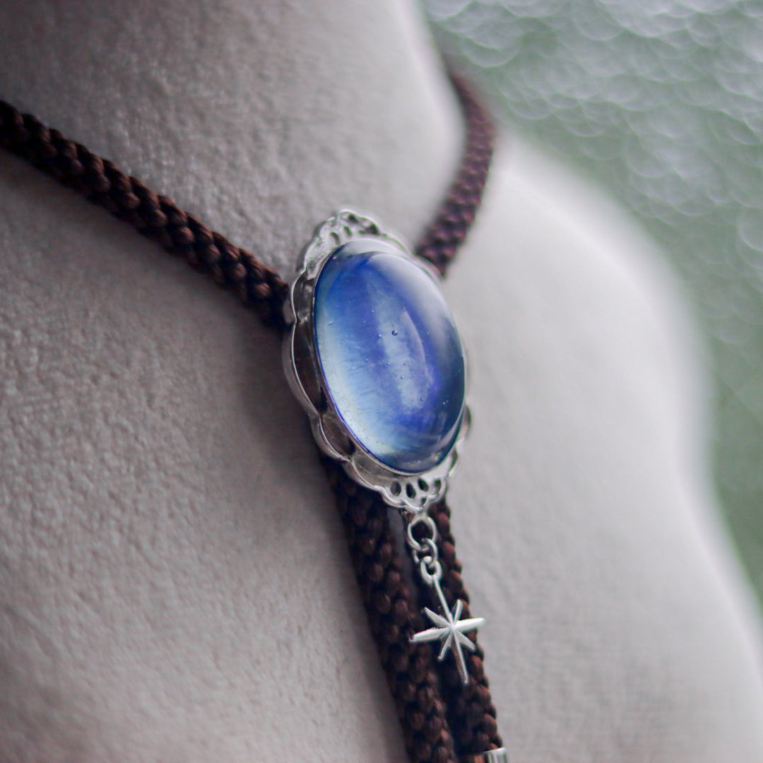 [stained glass candy] loop tie / 雨空 -silver-