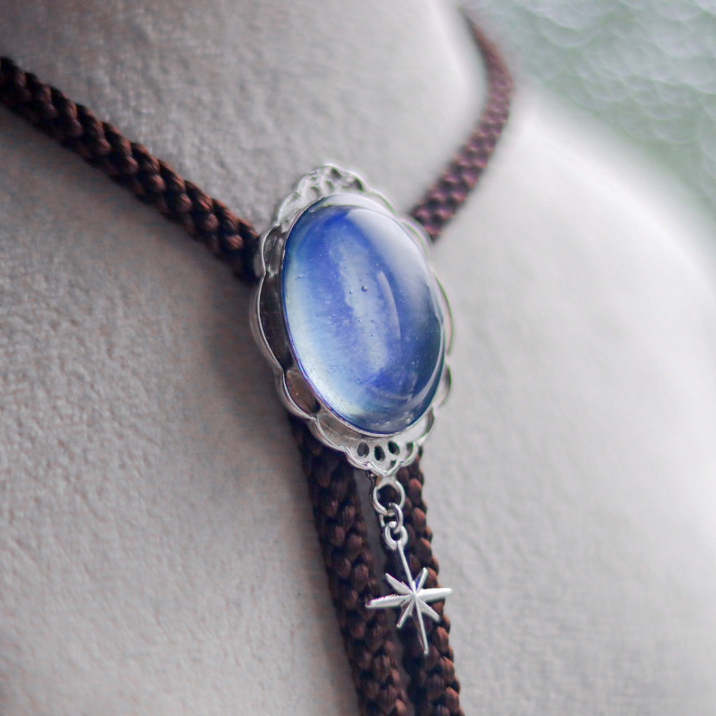 [stained glass candy] loop tie / 雨空 -silver-