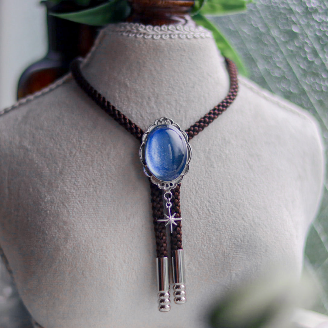 [stained glass candy] loop tie / 雨空 -silver-