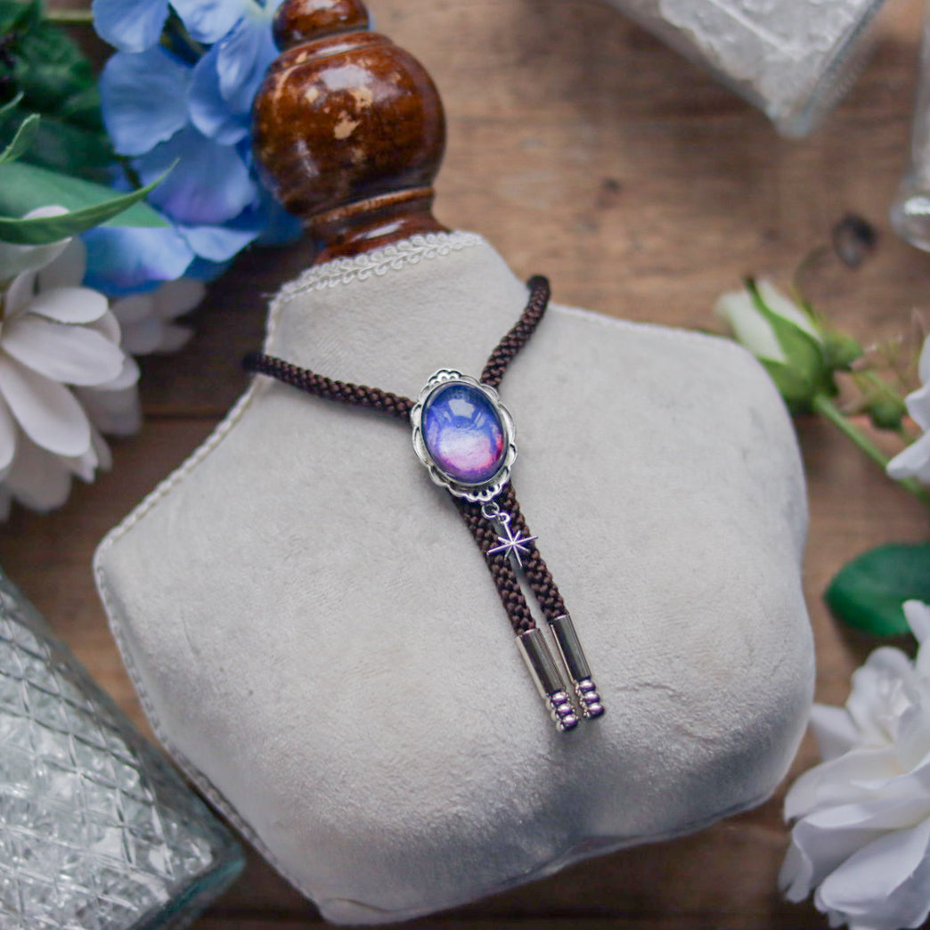 [stained glass candy] loop tie / magic hour -silver-