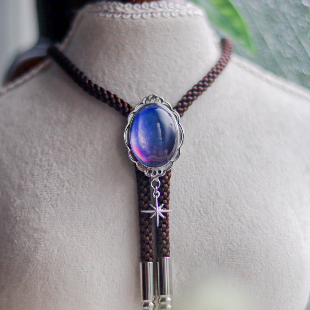 [stained glass candy] loop tie / magic hour -silver-