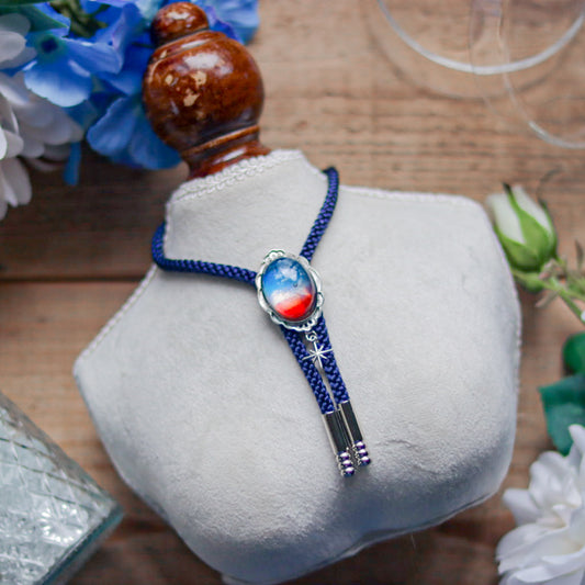 [stained glass candy] loop tie / 夜明け -silver-