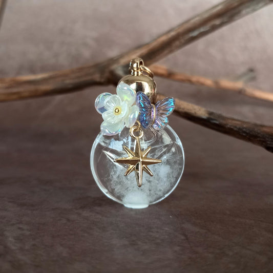 香水瓶ネックレス　スターボトル　Starlit Garden【ストームグラス・シャボン玉ネックレスに変更可能】
