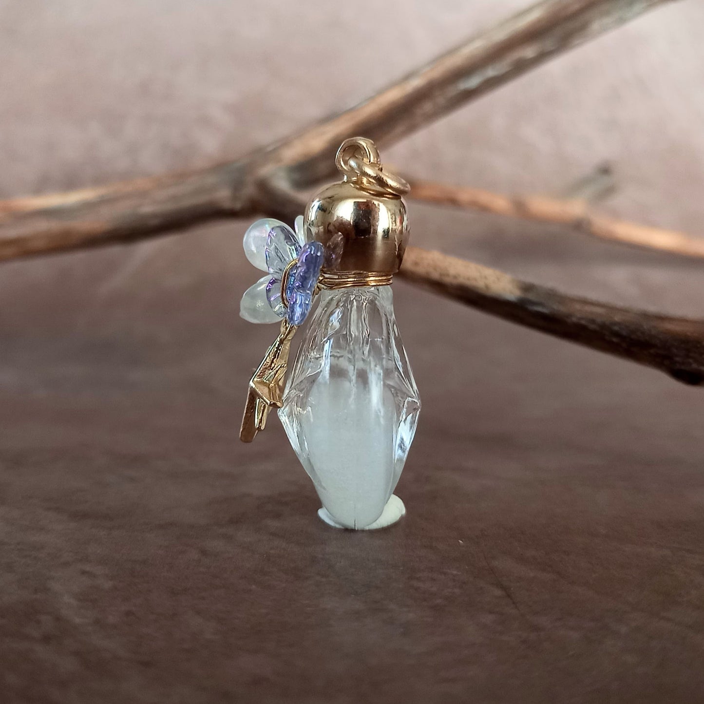 香水瓶ネックレス　スターボトル　Starlit Garden【ストームグラス・シャボン玉ネックレスに変更可能】
