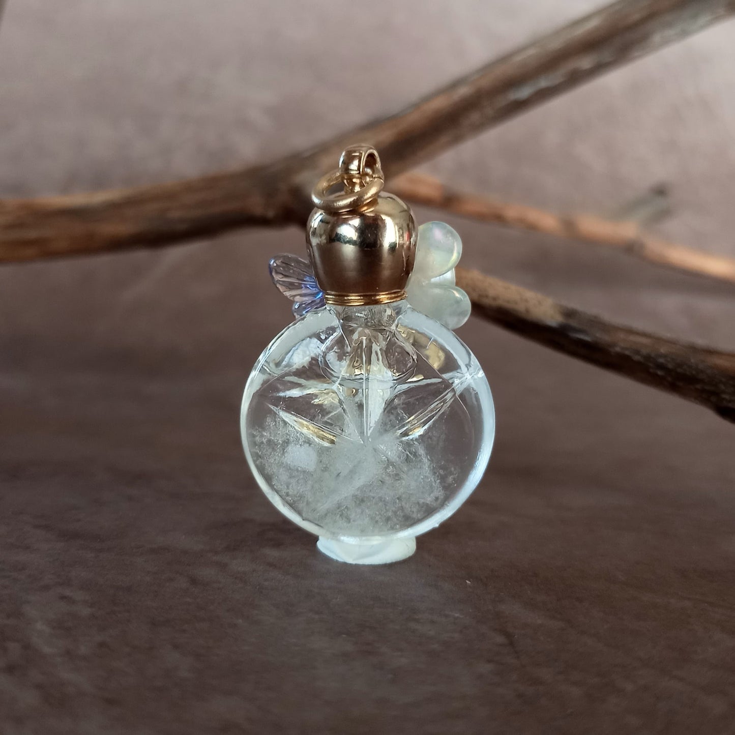 香水瓶ネックレス　スターボトル　Starlit Garden【ストームグラス・シャボン玉ネックレスに変更可能】