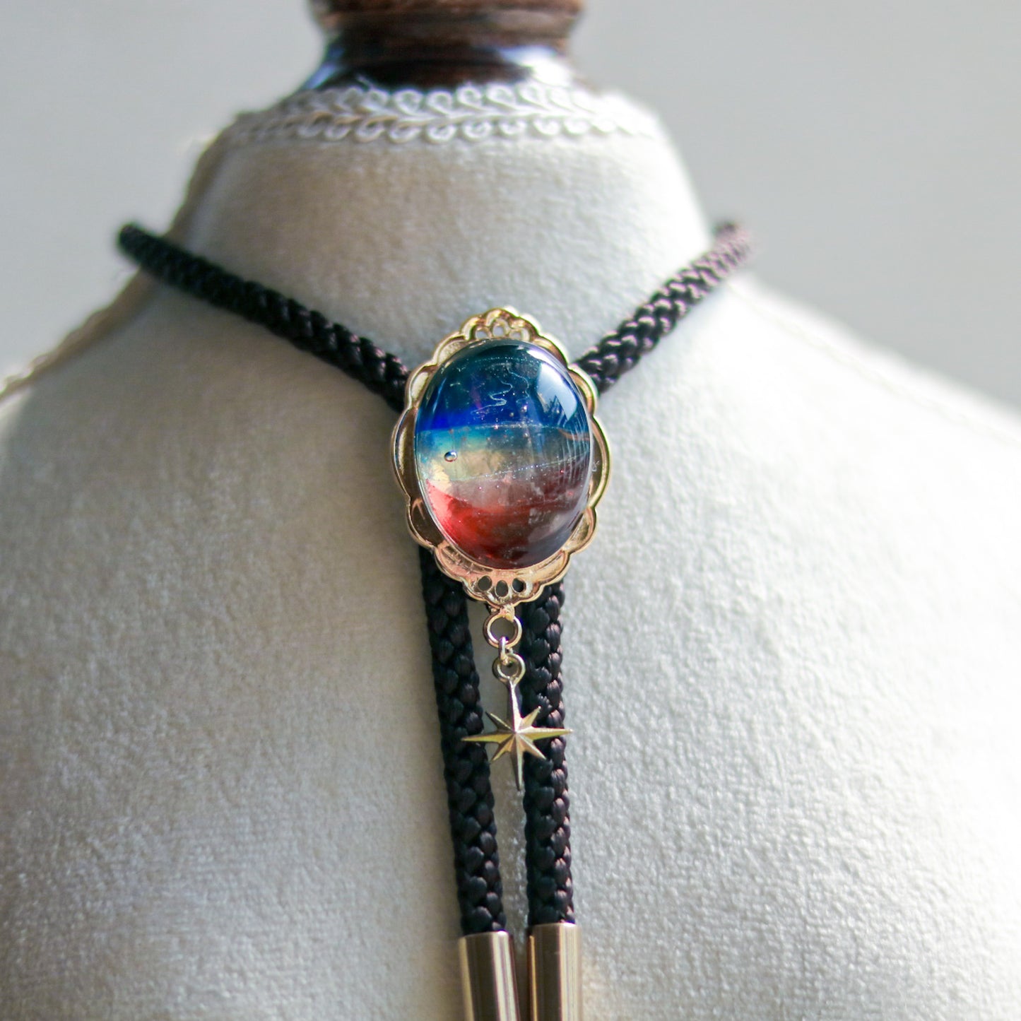 [stained glass candy] loop tie / 黄昏 -gold-