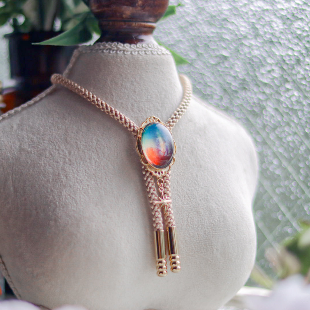 [stained glass candy] loop tie / 夜明け -gold-