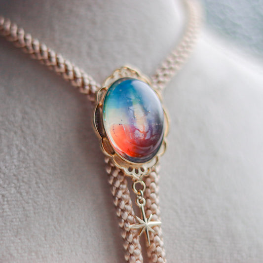 [stained glass candy] loop tie / 夜明け -gold-