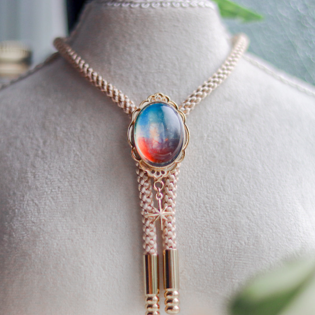 [stained glass candy] loop tie / 夜明け -gold-