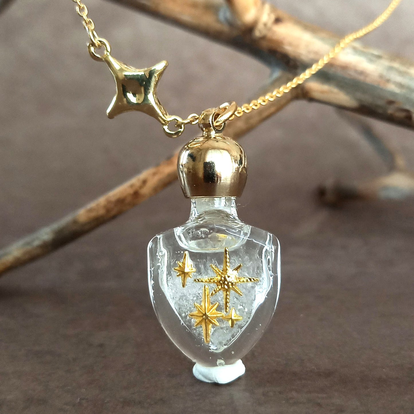 香水瓶ネックレス　エンブレムボトル　Pleiades【ストームグラス】