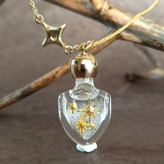 香水瓶ネックレス　エンブレムボトル　Pleiades【ストームグラス】
