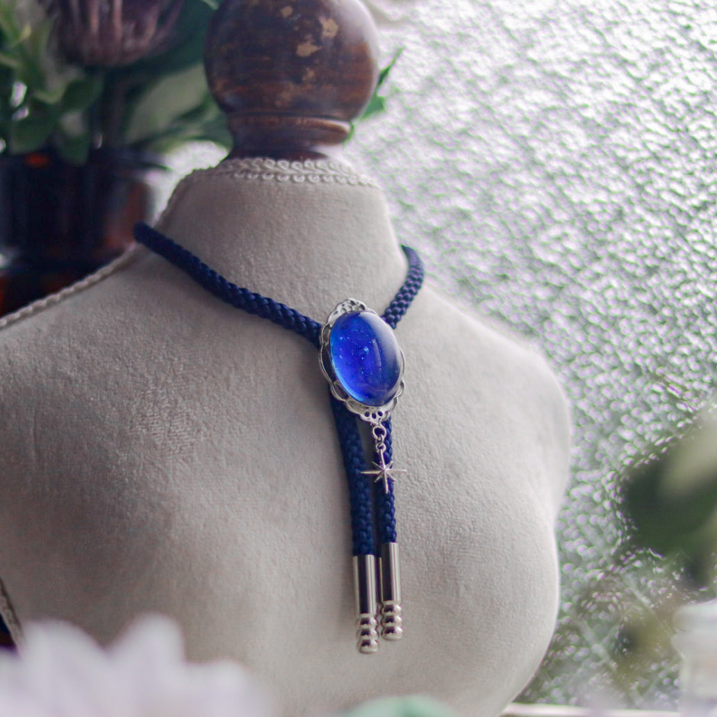 [stained glass candy] loop tie / 星降る夜 -silver-