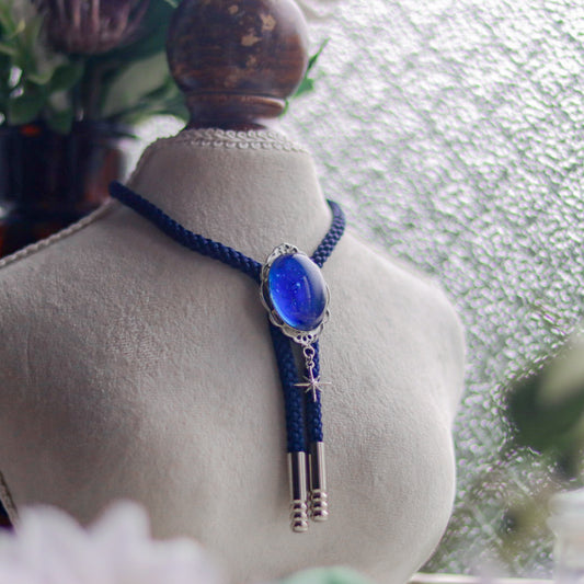 [stained glass candy] loop tie / 星降る夜 -silver-