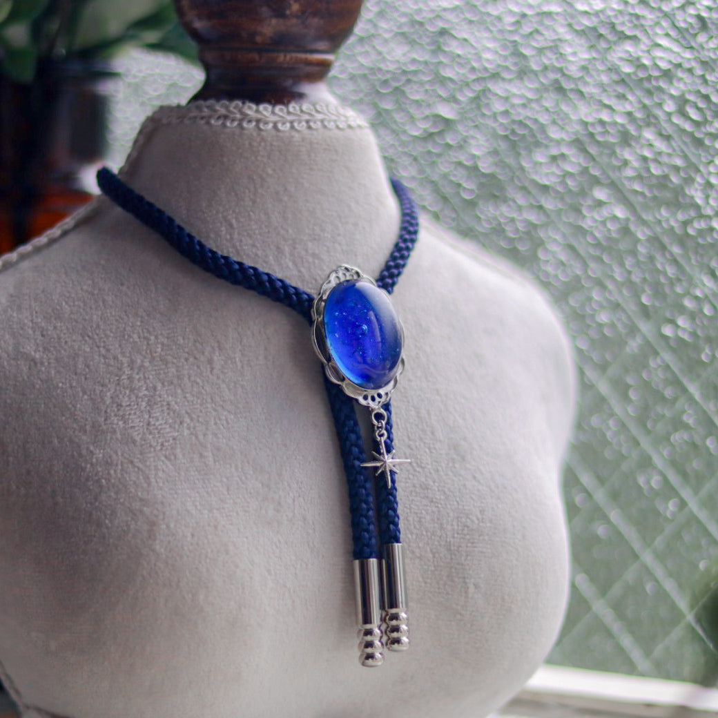 [stained glass candy] loop tie / 星降る夜 -silver-