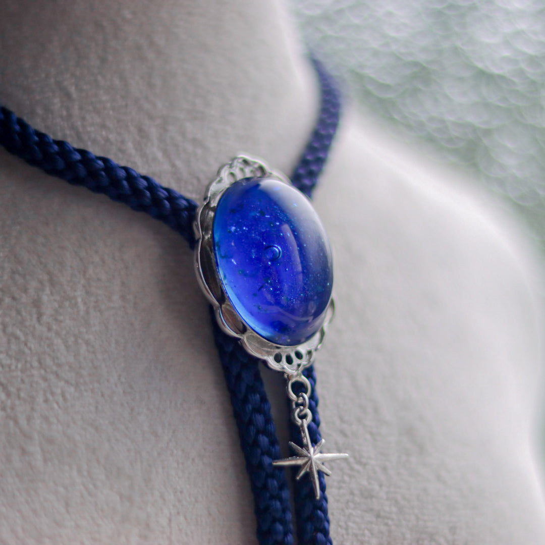 [stained glass candy] loop tie / 星降る夜 -silver-