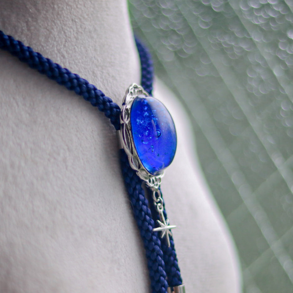[stained glass candy] loop tie / 星降る夜 -silver-