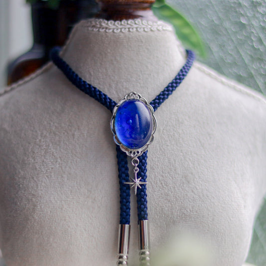 [stained glass candy] loop tie / 星降る夜 -silver-