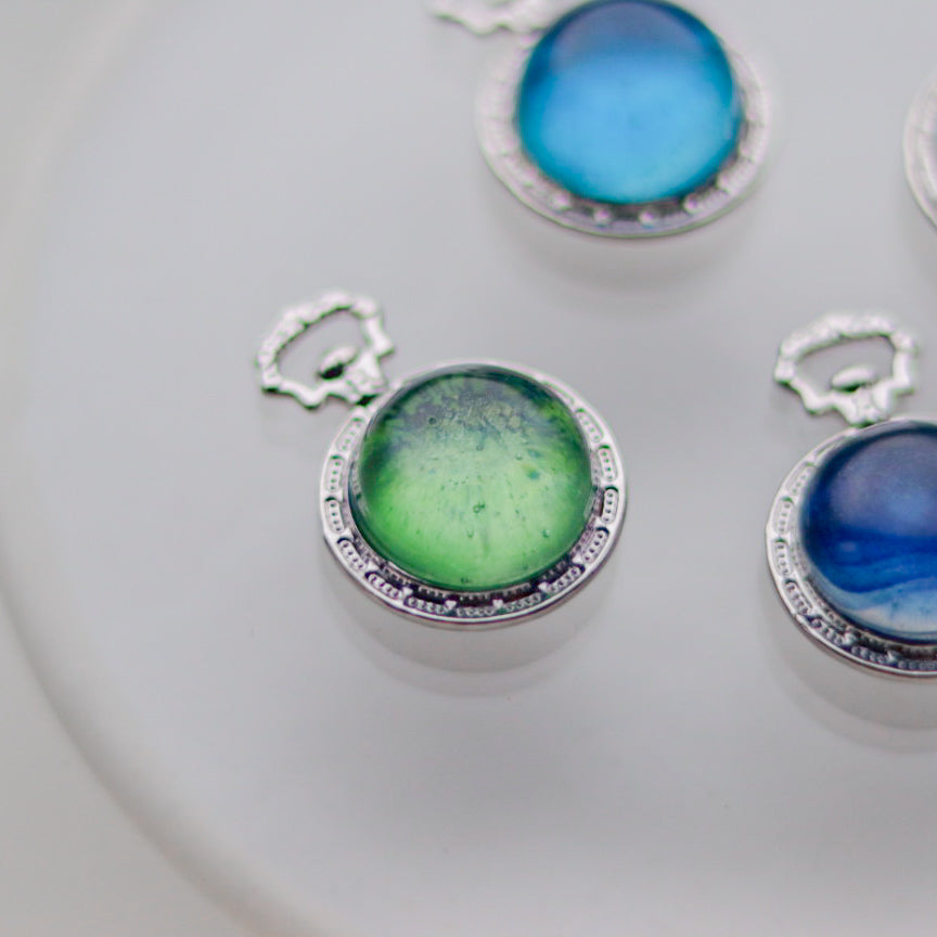［水たまりのおはじきドロップス］necklace / 懐中時計mini