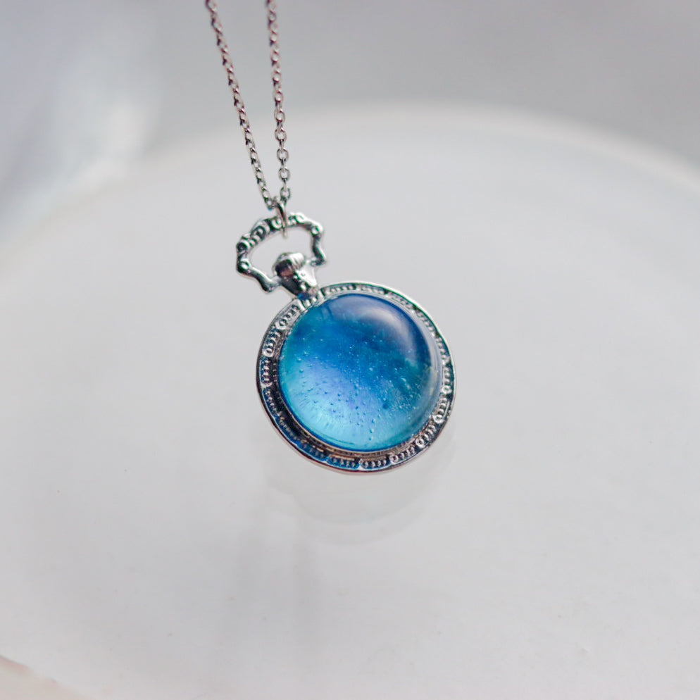 ［水たまりのおはじきドロップス］necklace / 懐中時計mini