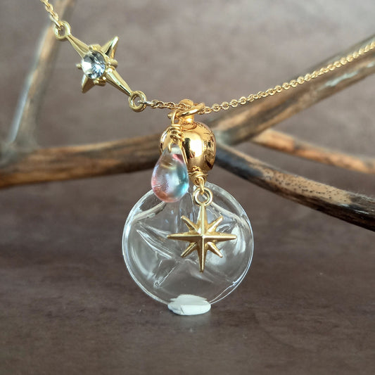 香水瓶ネックレス　スターボトル　Twilight【ストームグラス・シャボン玉ネックレスに変更可能】