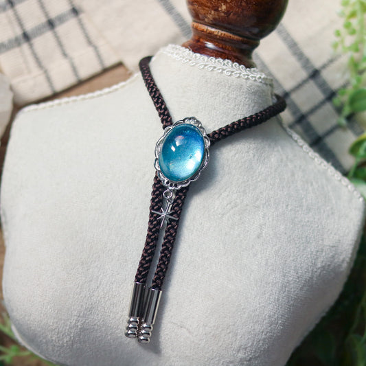 [stained glass candy] loop tie / 青空 -silver-