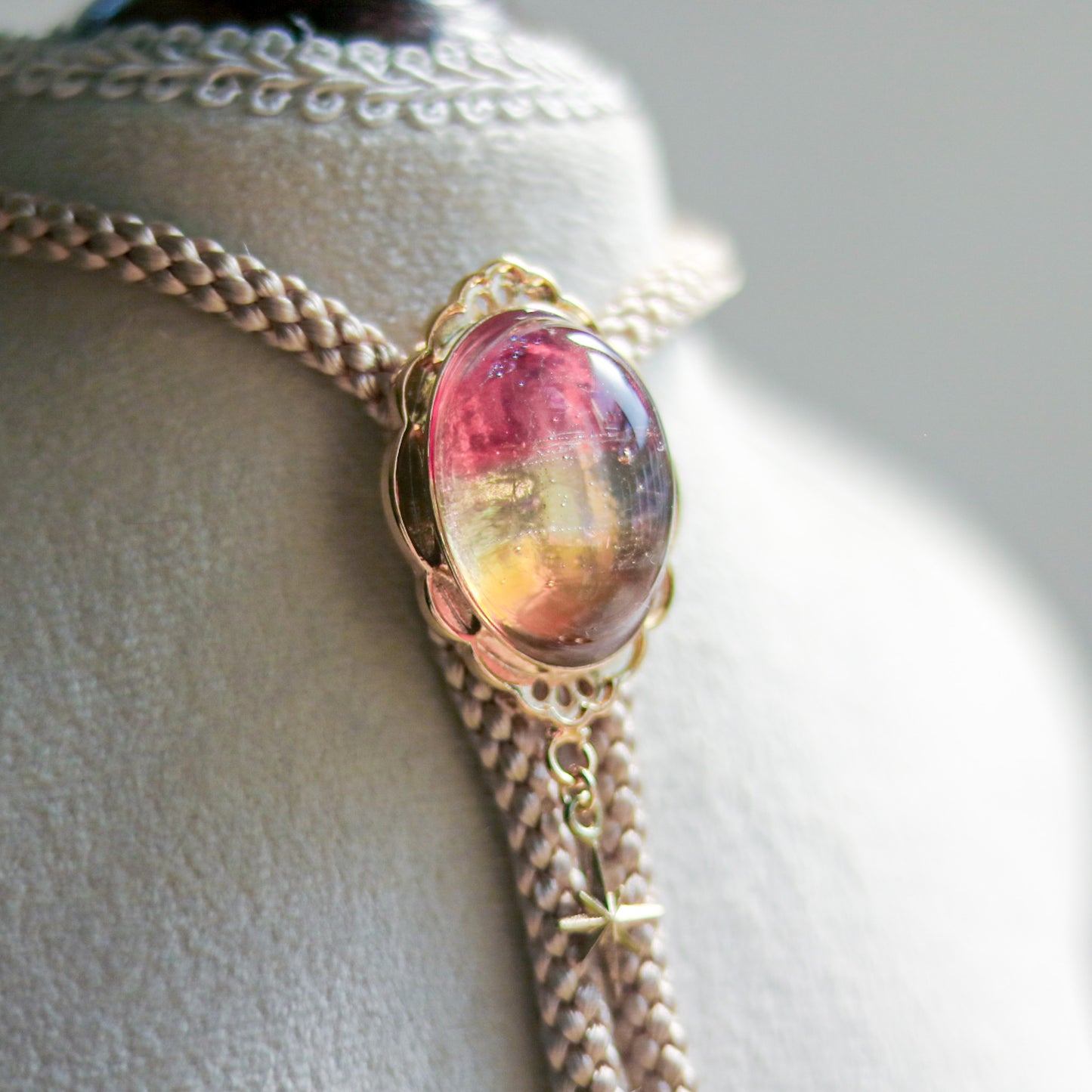 [stained glass candy] loop tie / 夕焼け空 -gold-