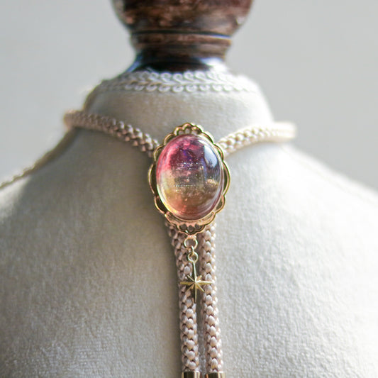 [stained glass candy] loop tie / 夕焼け空 -gold-