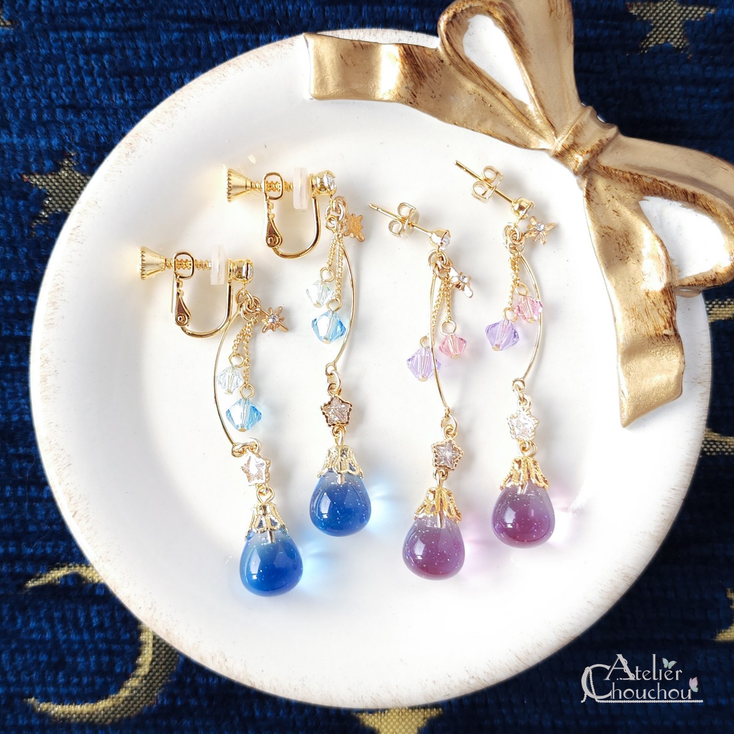 jewel dropイヤリング＆ピアス《空の色》