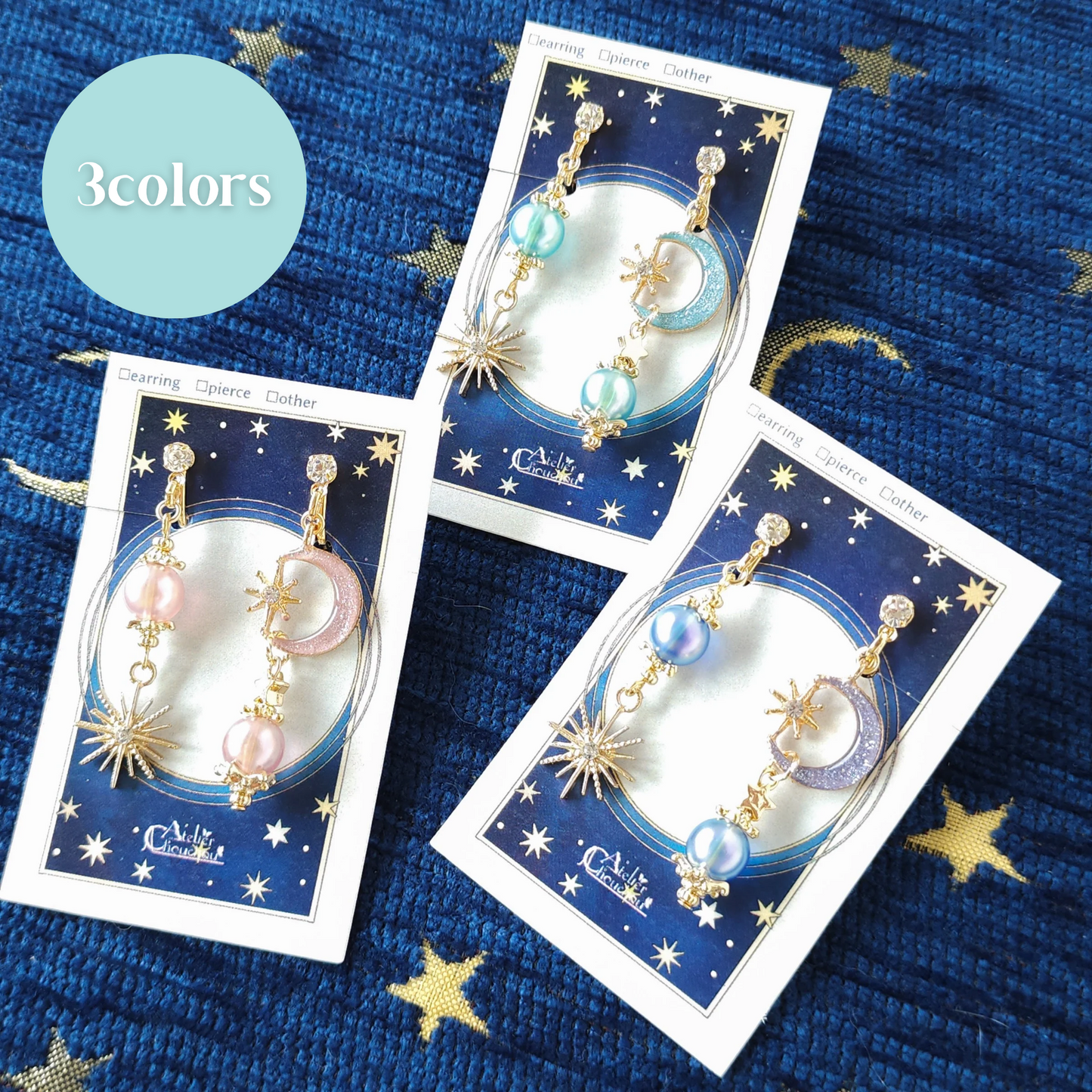 月灯りの耳飾り
イヤリング＆ピアス《幻月》