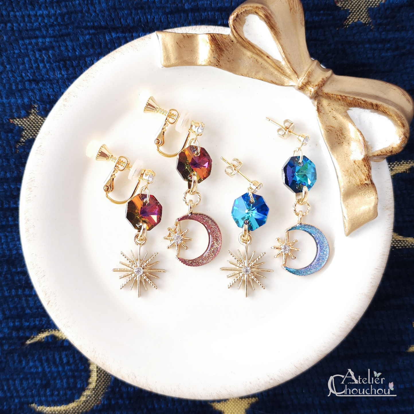 【宙フェス限定】月灯りのイヤリング＆ピアス《燦爛》