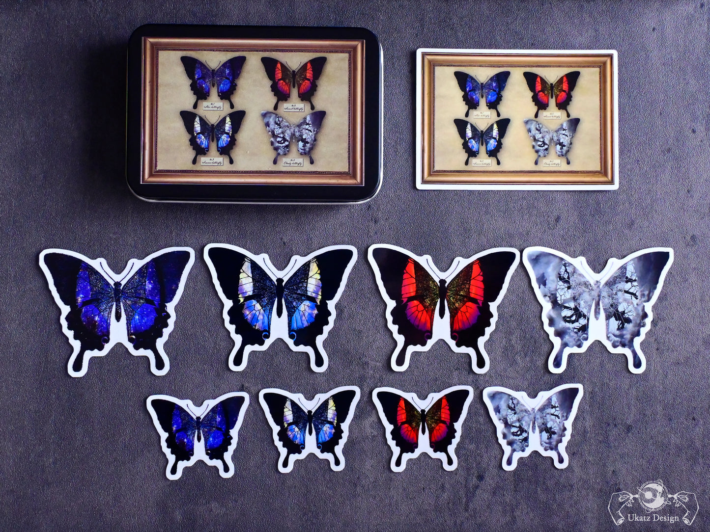 星蝶標本 缶ケース＆ステッカーセット