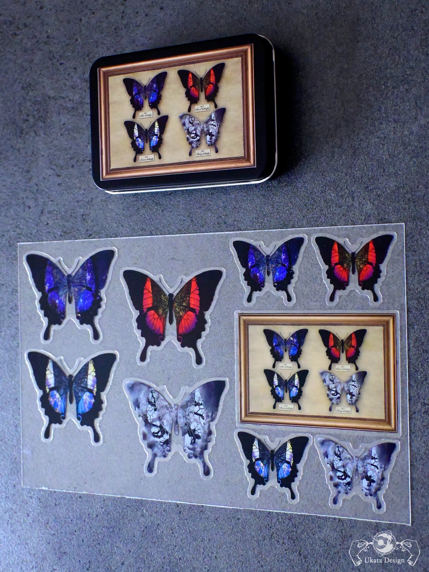 星蝶標本 缶ケース＆ステッカーセット