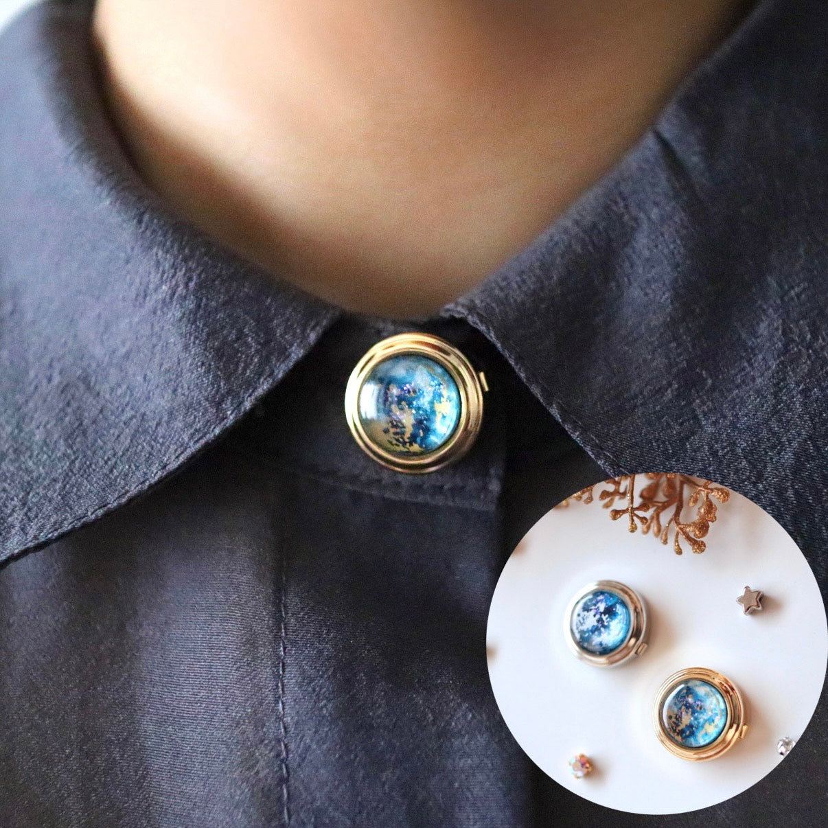 宙色満月のボタンカバー