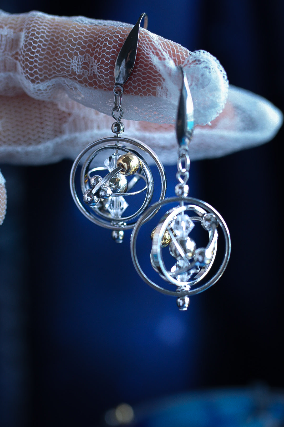 銀河の羅針 シルバー耳飾り