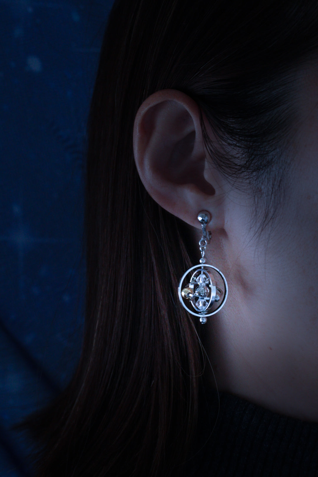 銀河の羅針 シルバー耳飾り