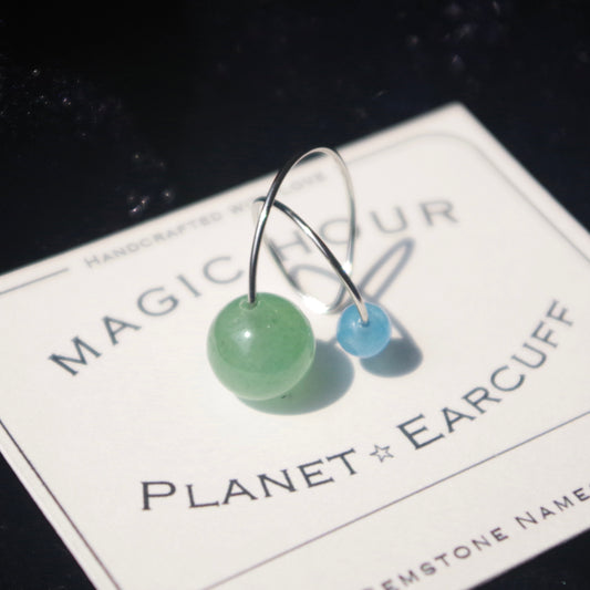 天然石イヤーカフPlanet「夏空」