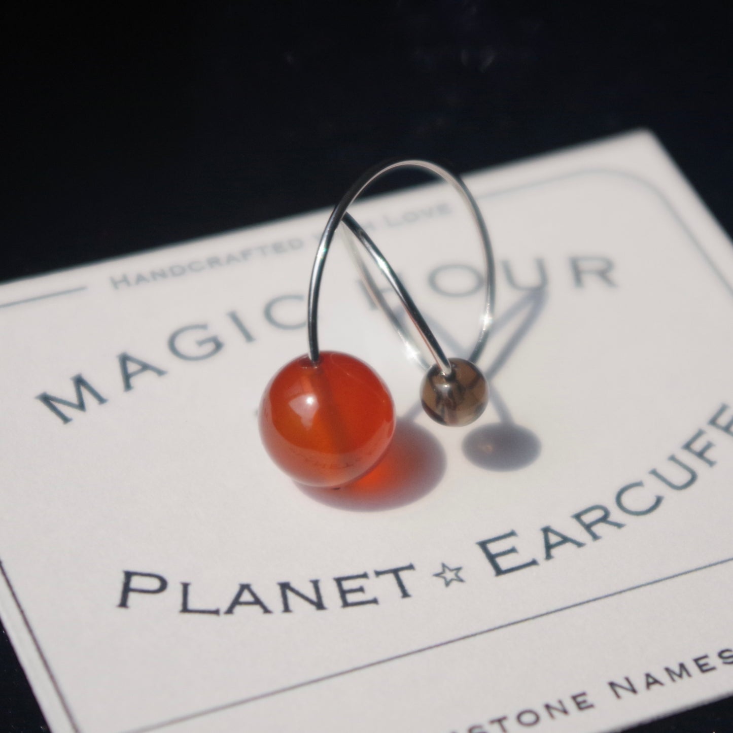 天然石イヤーカフPlanet「茜空」