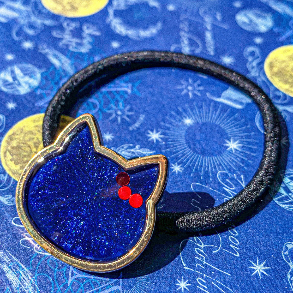 〜 ねこ顔ヘアゴム お星様を耳飾りに 〜