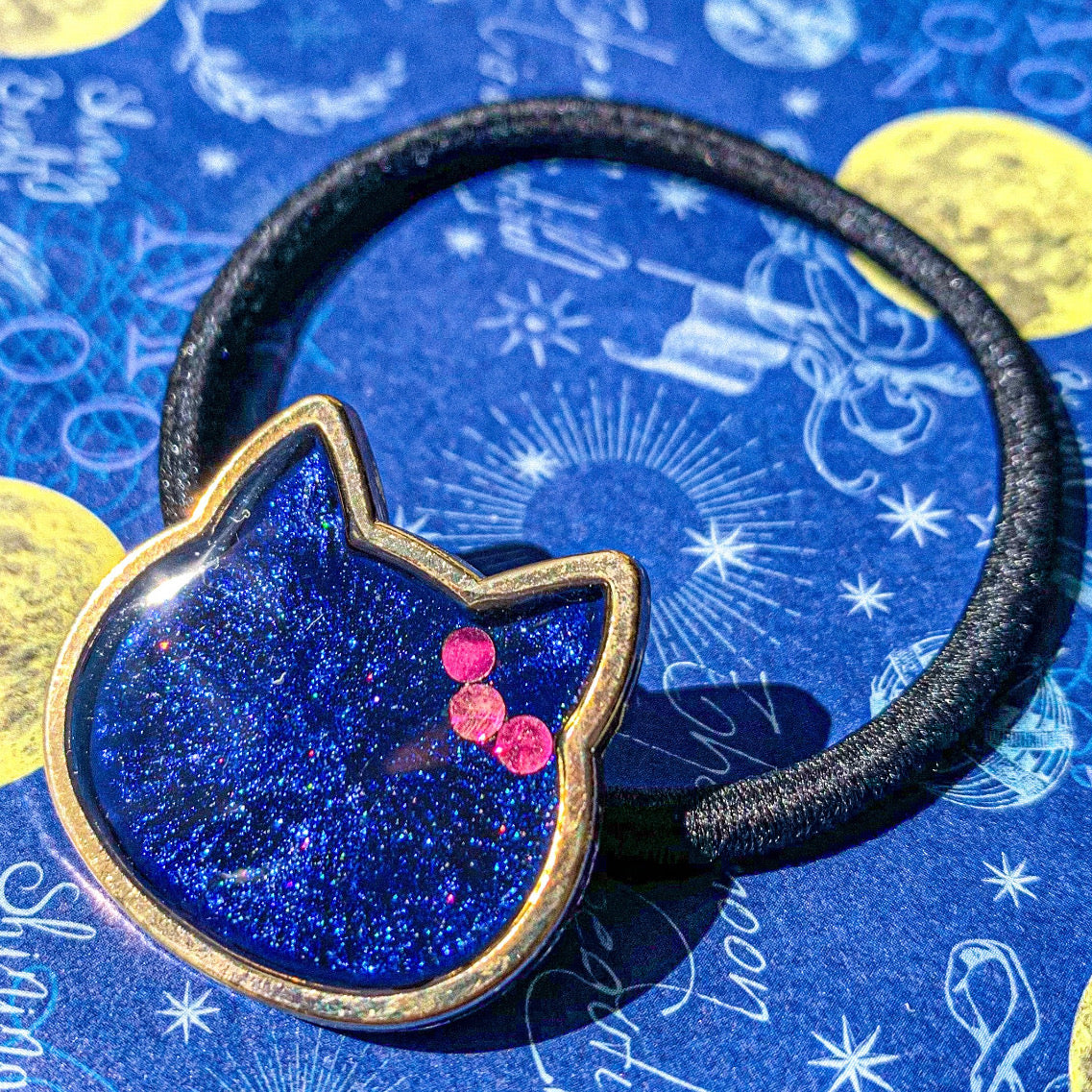 〜 ねこ顔ヘアゴム お星様を耳飾りに 〜