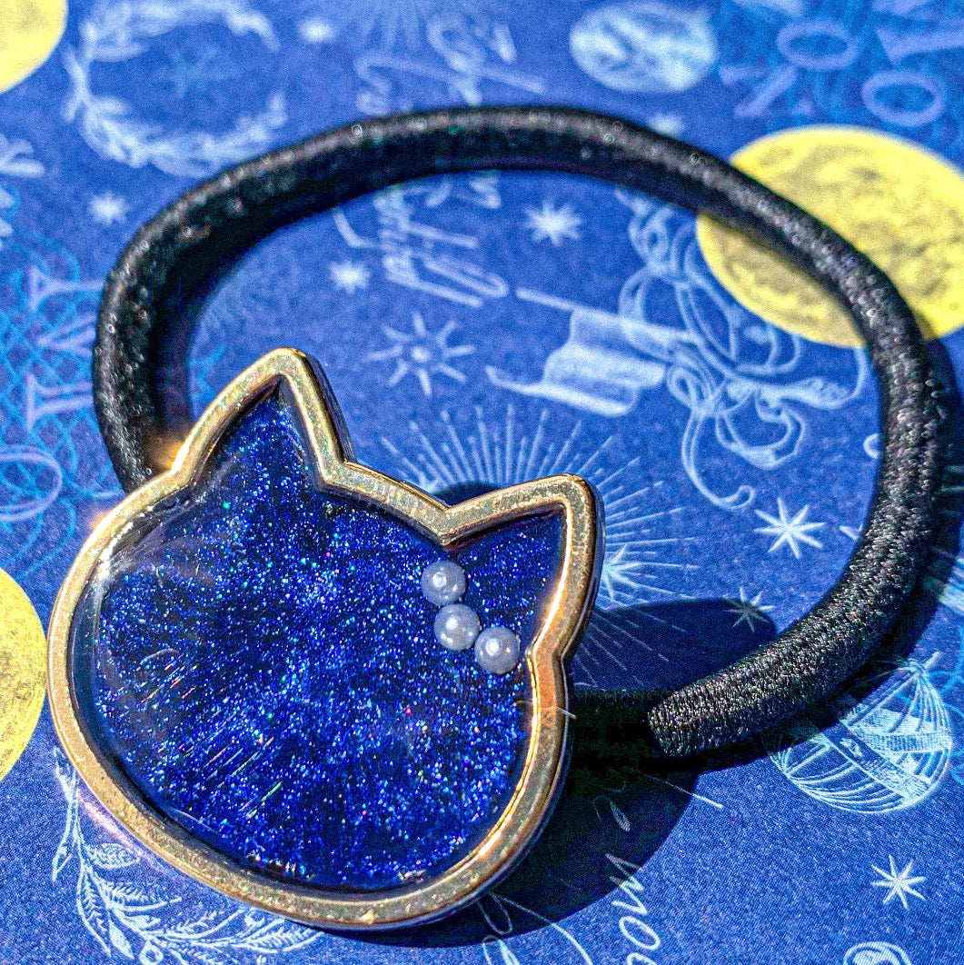 〜 ねこ顔ヘアゴム お星様を耳飾りに 〜