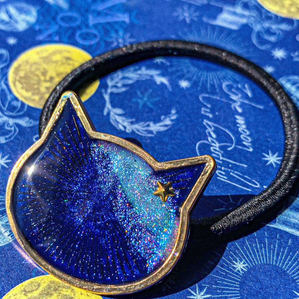 〜 織姫猫・彦星猫の恋する天の川 耳飾りねこヘアゴム 〜