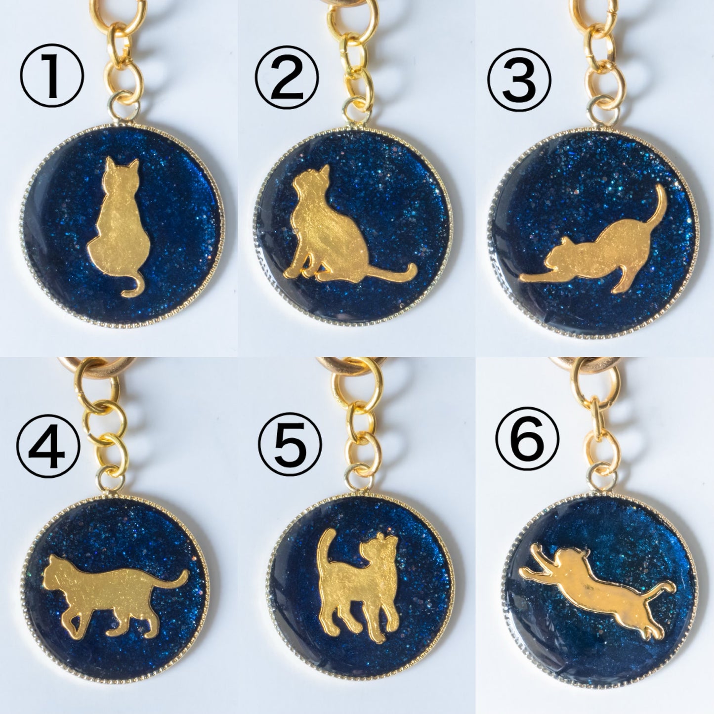 〜 宇宙で過ごすねこの星空シルエットキーホルダー 〜