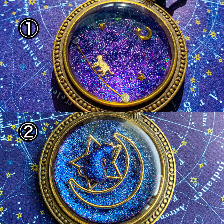 懐中時計風バッグチャーム 〜 満天の星空を閉じ込めて 〜