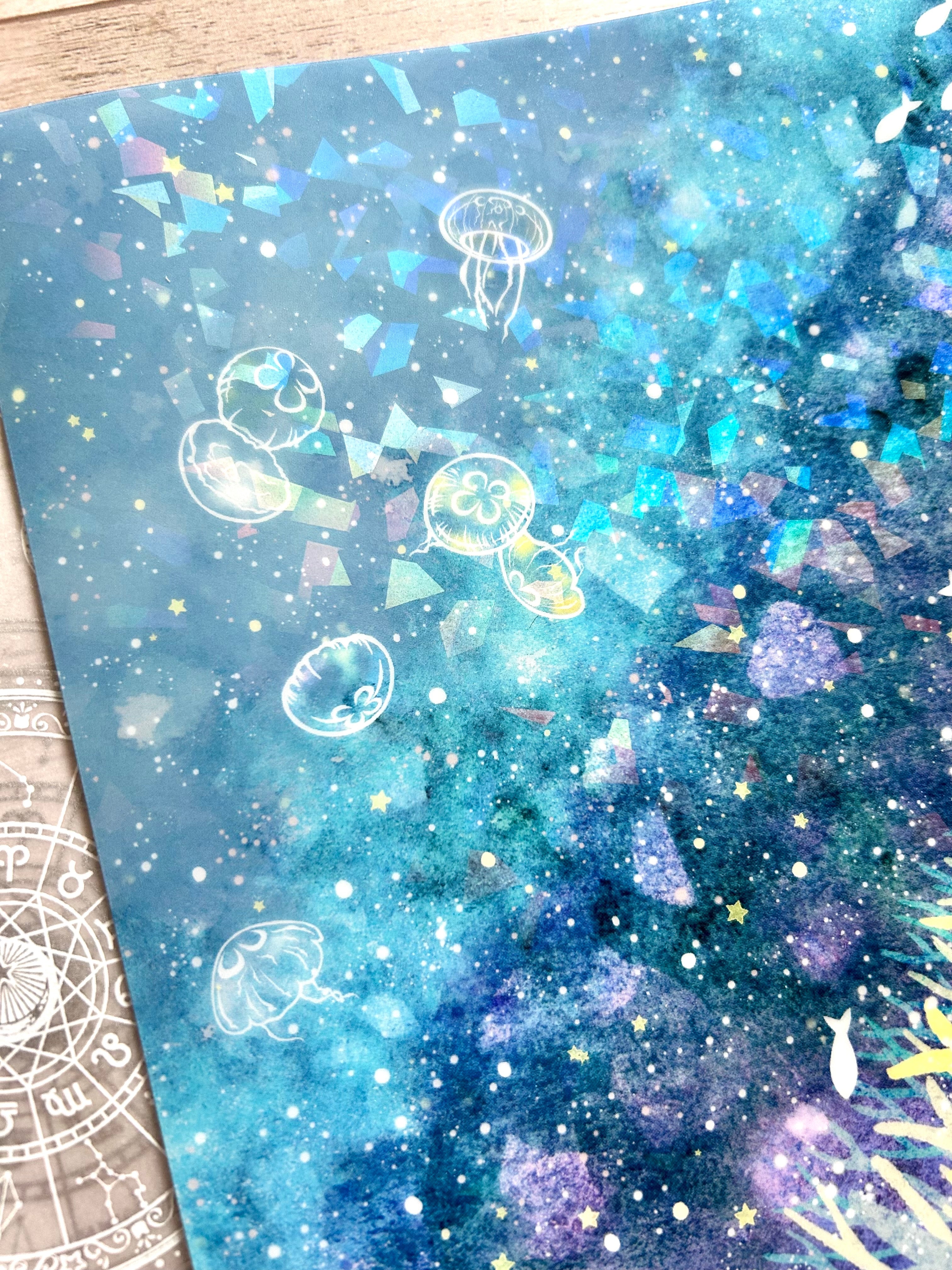 おすそ分けファイル♡ Graphic45・SEAS THE DAY♡ A5サイズ A5サイズクリアファイル＊珊瑚の星宙 – 宙フェス夜市