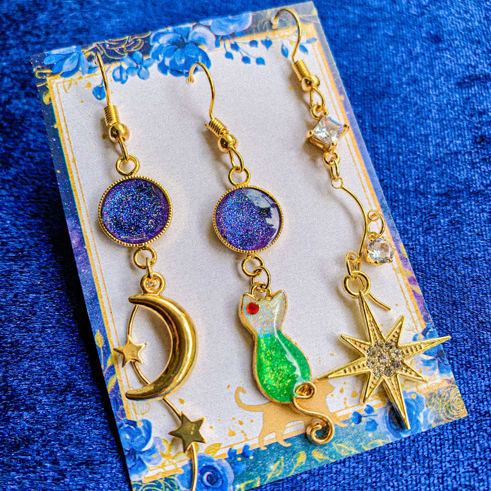 星空喫茶店シリーズ〜 にゃんクリームソーダ 耳飾り 〜