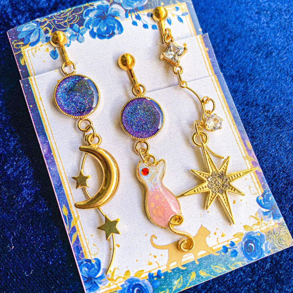 星空喫茶店シリーズ〜 にゃんクリームソーダ 耳飾り 〜