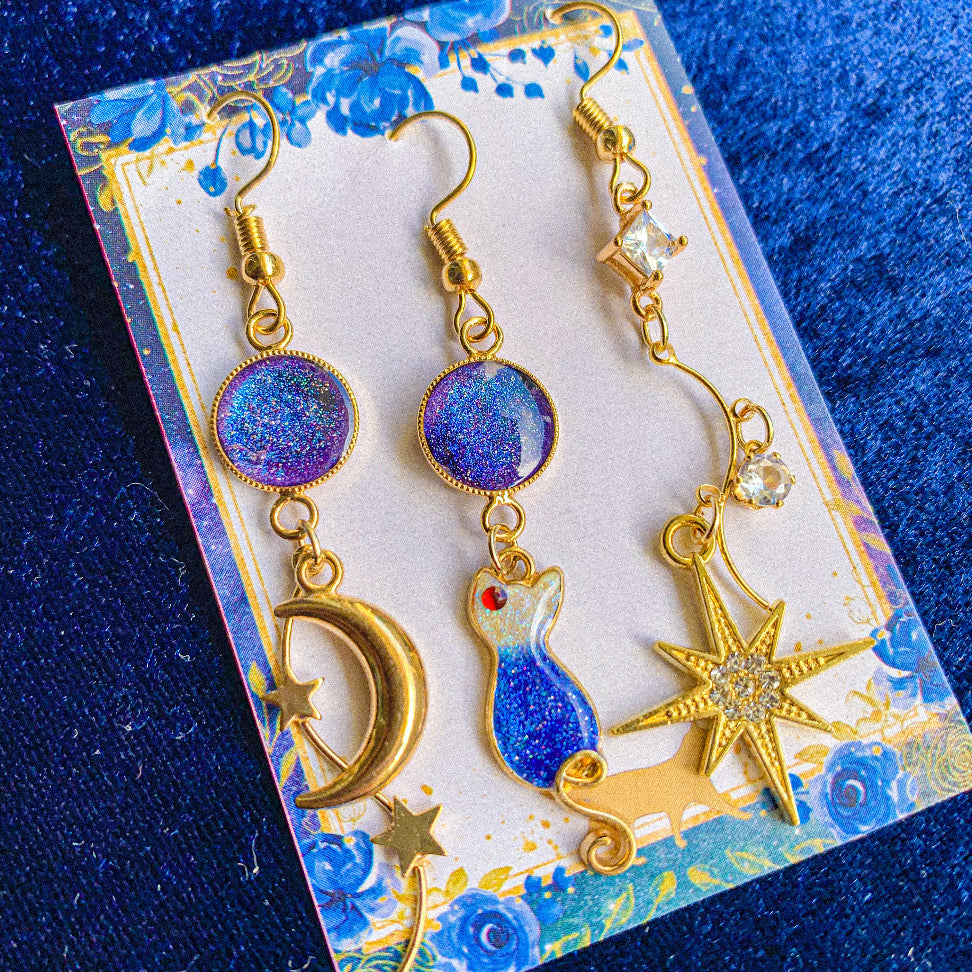 星空喫茶店シリーズ〜 にゃんクリームソーダ 耳飾り 〜